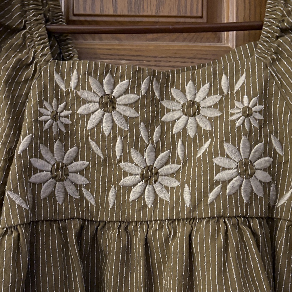 Olive Embroidered Blouse - Picture 5 of 8